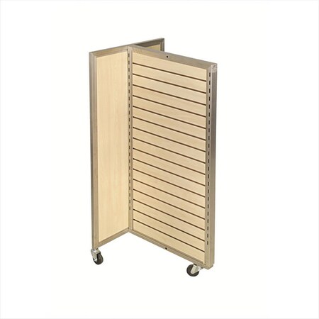 Amko 2 Panel T-Sided Merchandiser with Aluminum Inserts, Satin Nickel SM3